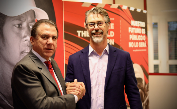 Le Ministre d'État brésilien chargé du Travail et de l'Emploi, Luiz Marinho, a rencontré le Secrétaire général de l'ISP, Daniel Bertossa.