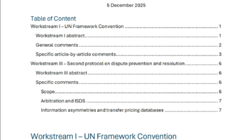 ITUC–PSI joint submission to the UN Tax Convention negotiations (December 2025)