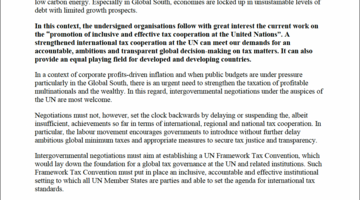 Open Letter on Global Tax Reform
