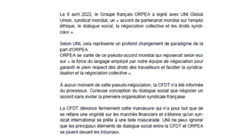 Comunicado de imprensa CFDT: acordo UNI-ORPEA