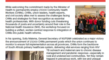 Trade Union Conference on the Future of Community Health Workers in South Africa