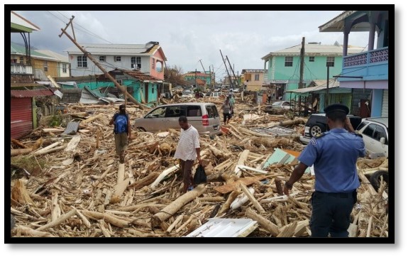 City of Roseau (Dominica) in the aftermath of Hurricane Maria. Photo DPSU