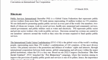 PSI and ITUC inputs to the UN Tax Convention