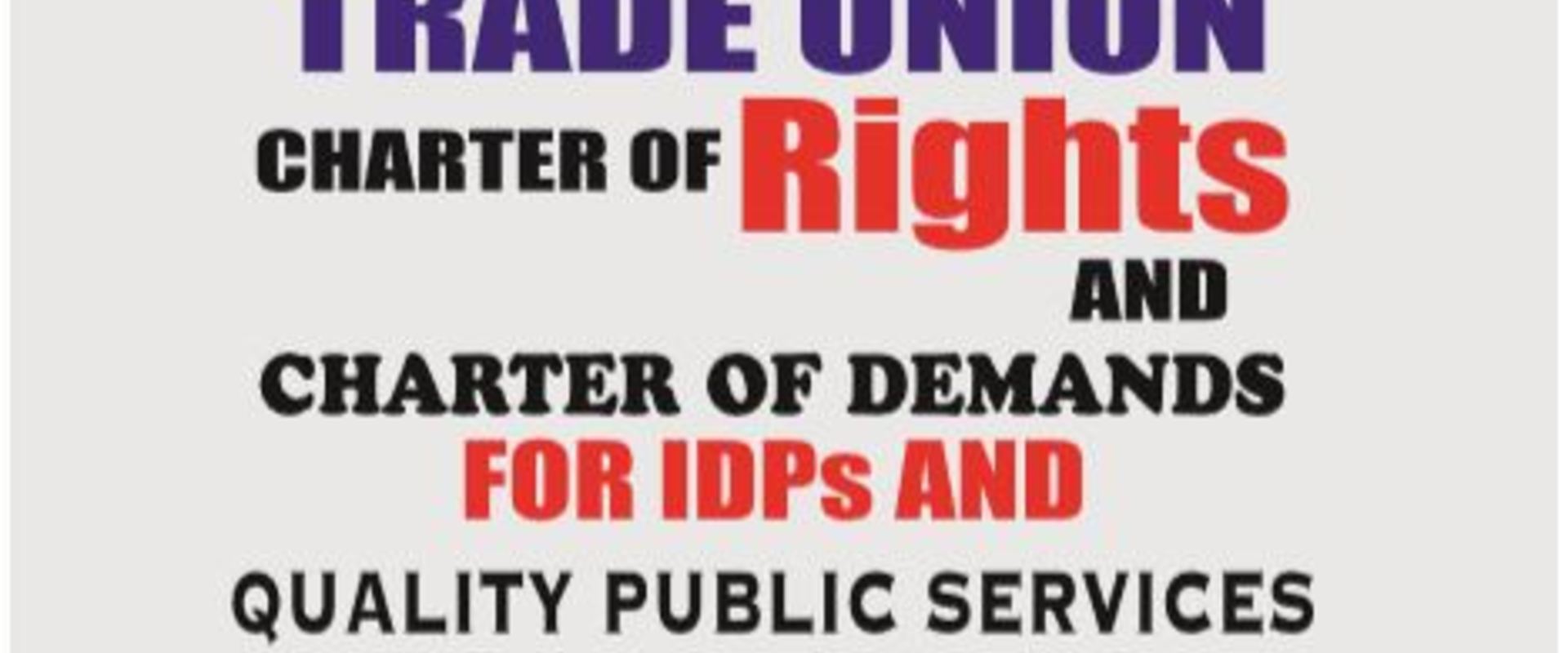 Charter of rights and charter of demands for IDPs and QPS PSI The