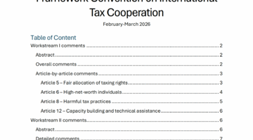 ITUC–PSI joint submissions on the UN Tax Convention negotiations (February–March 2026)