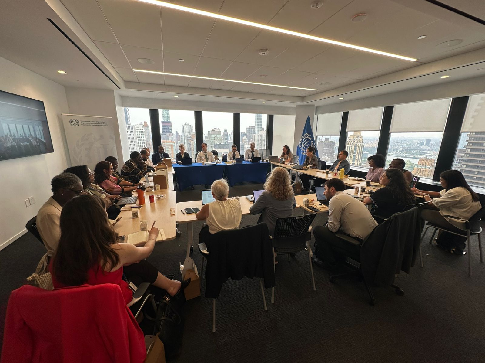 High-level roundtable during the UN tax convention talks in New York, 6 August 2025, bringing together union leaders with members of the Intergovernmental Negotiating Committee